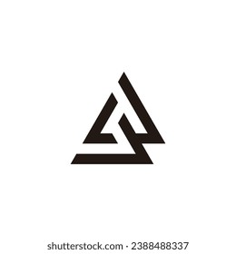 Letter L and B triangle geometric symbol simple logo vector