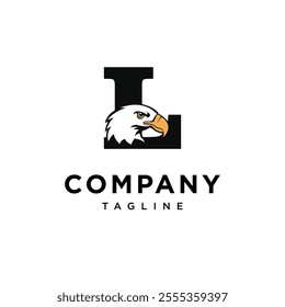 Letter L Bald Eagle Logo Icon Vector