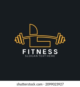 Letter L barbell logo, letter l with barbell logo in trendy flat style, fitness logo