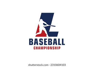 Letter L with Baseball Logo Design. Vector Design Template Elements for Sport Team or Corporate.