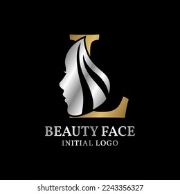 letra L cara belleza elemento de diseño inicial del logotipo vectorial