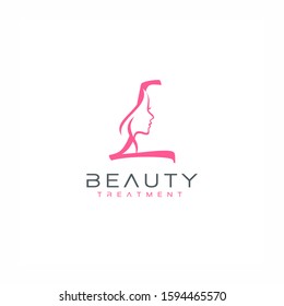 Letter L beauty Face Logo Design Vector Icon