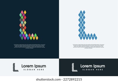 Letter L bit creative and colorful logo 