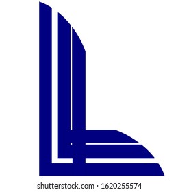 Letter L with Blue Colour