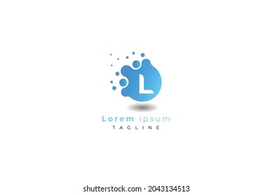 Letra L color azul creativo y simple burbuja logotipo de negocios moderno