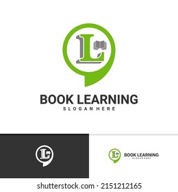 Letter L with Book logo vector template, Creative Book logo design concepts