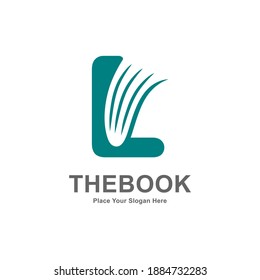 Letter L with book or paper logo template. Suitable for business, web, education, online store, and identity symbol