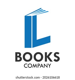 Letter l with books logo template illustration