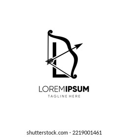 Letter L Bow Archery Logo Design Vector Icon Graphic Emblem Illustration 