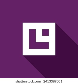 LETTER L IN BOX ICON LOGO VECTOR WITH PURPLE BACKGROUND