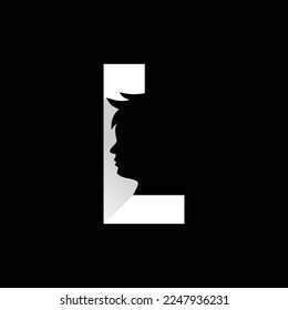 Letter L Boy Face Logo Design Template Inspiration, Vector Illustration.