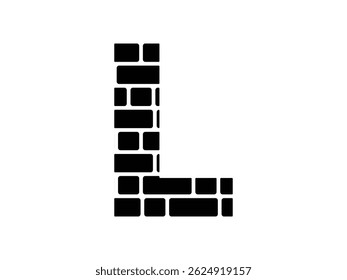 letter L brick wall symbol icon design vector isolated transparent background