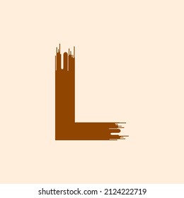 Letter L Brush Style logo or symbol template design