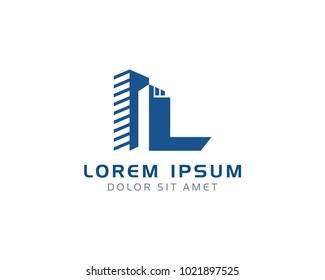 Letter L With Building Logo Design