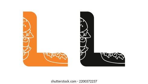 Letter L burger logo design vector icon symbol template