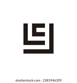 Letter L, c and J square geometric symbol simple logo vector