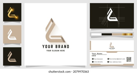 Letter L or C monogram logo with business card design