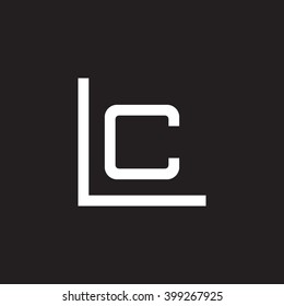 letter L and C monogram logo white black background