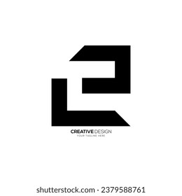 Letter l c p modern creative shape with negative space modern monogram typography logo