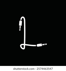 Letter L Cable Jack Logo Design Vector Icon Graphic Symbol Illustration