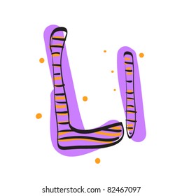 Letter L from candy alphabet. Vector illustration
