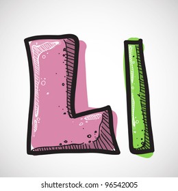 Letter L from candy alphabet. Vector illustration