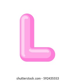 Letter L candy font. Caramel alphabet. lollipop lettering. Sweet ABC sign