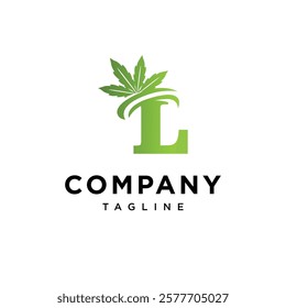 Letter L Cannabis Logo Icon Vector