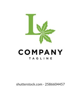 Letter L Cannabis Logo Icon Vector