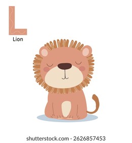  letter l, cartoon, lion, cute, character, flat, vector, illustration, design, postcards, books, leaflets, poster, banners, birthday invitations, animal, mammal, drawing, pet, baby, cat, bear, wild,