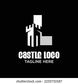 Letter L Castle Logo Design Template Inspiration, Vector Illustration.