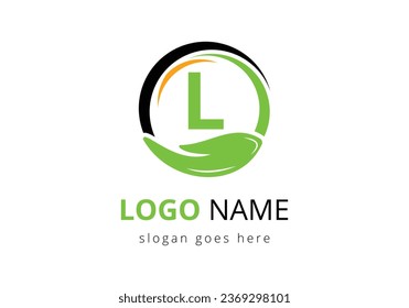 Letter L With Charity Logo Template.