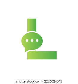 Letter L Chat Communicate Logo Design Concept With Bubble Chat Symbol