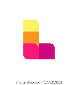 Logo de comunicación de chat de carta L