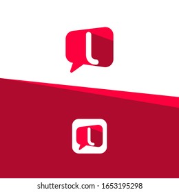 Letra L Chat Talk Plantilla de diseño de logotipo ilustración vectorial