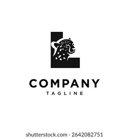 Letter L Cheetah Logo Icon Vector