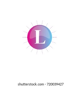  Letter L with circle color element logo Design