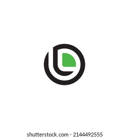 
Letter L circle leaf simple symbol logo vector