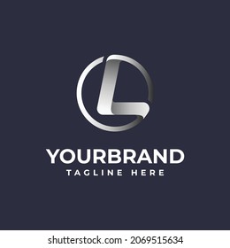 Buchstabe L Kreis Logo elegant, dunkler Hintergrund mit Vektorgrafik