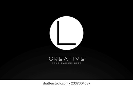 Letter L circle shape logo design template with White color