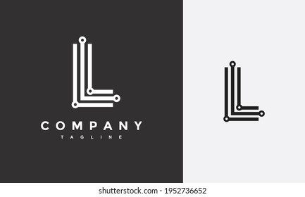 letter L circle tech logo	