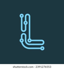 Letter L Circuit Icon Logo Design Template Element, Technology and digital abstract dot connection