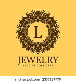 letter L circular vintage border initial vector logo design