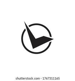letter L with cirle vector design
