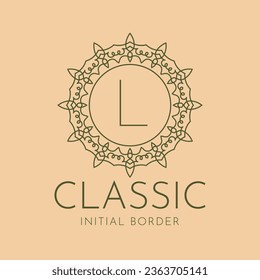 letter L classic circular border vector logo design