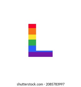 Letter L Colored in Rainbow Color Logo Design Inspiration for LGBT Concept