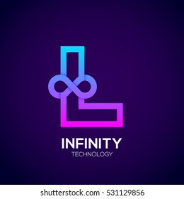 Letter L Colorful Infinity logo,loops,Vector Logo template