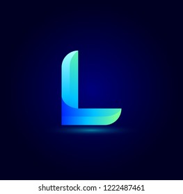 Letter L Colorful Vector Logo Design. Icon Concept. Abstract Ribbons