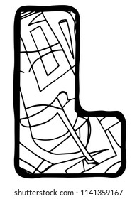 Letter L coloring page