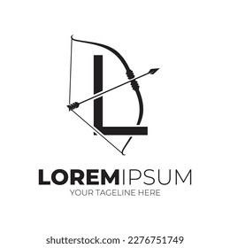 Letter L Combine Arrow And Bow Logo Designs Vector Illustration Black Color